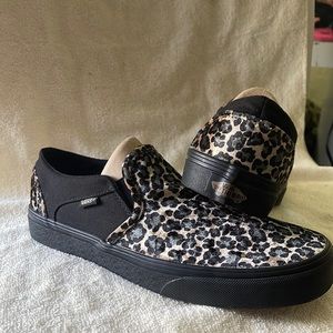 RARE Velvet Leopard Slip-On Vans